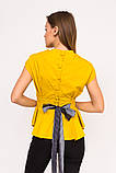 Оригинальная блузка с пояском YI MEI SI - желтый цвет, S (есть размеры), фото 3