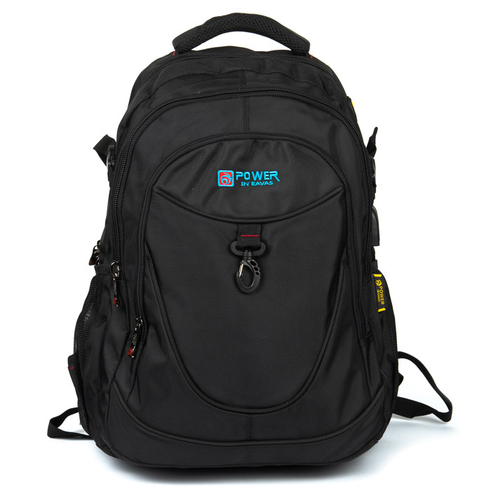 

Рюкзак большой спортивный черный для ноутбука школьный с USB-переходником Power in Eavas 8512 50x35x20 см