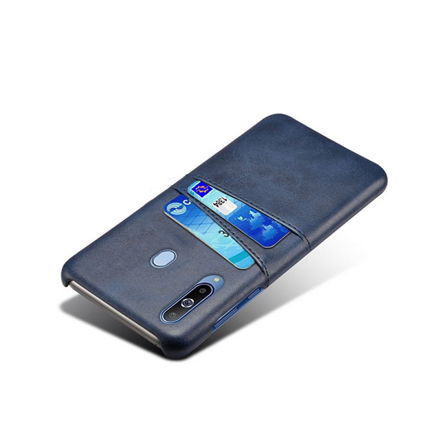Samsung Galaxy A60 чехол накладка с отсеком для визиток темно-синий