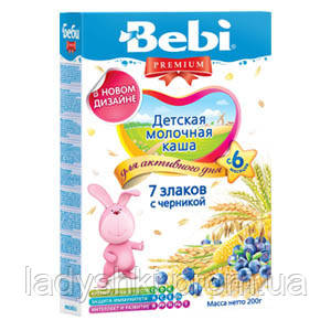 

Каша молочная Bebi Premium (Беби Премиум) 7 злаков с черникой, 200 г 1104426