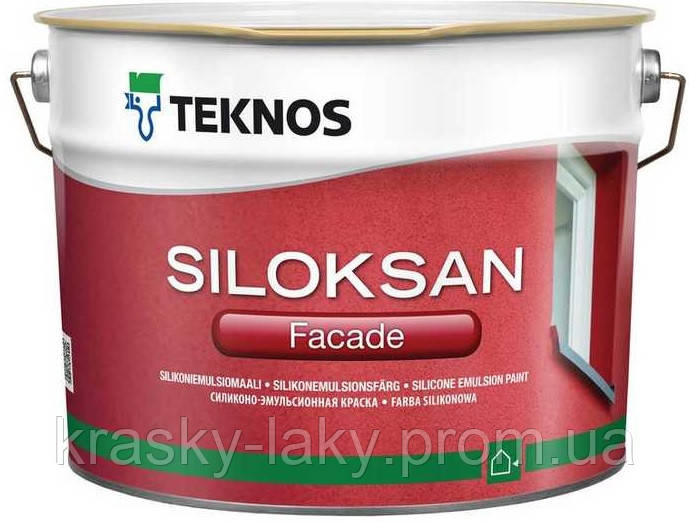 

Краска фасадная с силиконом Siloksan Facade Teknos, 9л., Белый;тонировка 5000 цветов.