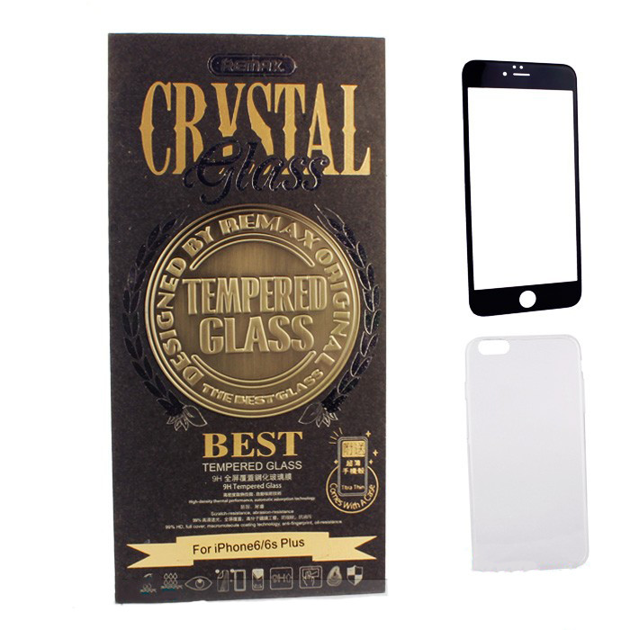 

Комплект Remax Crystal Set Black (стекло + чехол) для IPhone 6Plus/6sPlus