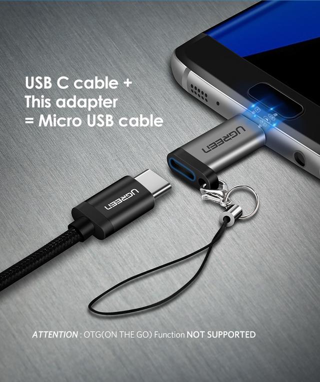 Перехідник-адаптер USB Type-C до microUSB Ugreen US282 Сірий