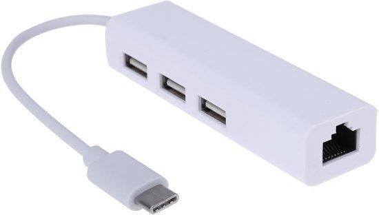 USB 3.1 Type-C - RJ45 Ethernet LAN адаптер + хаб 3x USB 2.0Нет в наличии