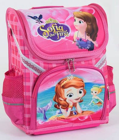 Ранець шкільний каркасний Софія для дівчаток 1, 2, 3 клас  Рюкзак портфель ортопедичний для школи Рожевий, фото 2