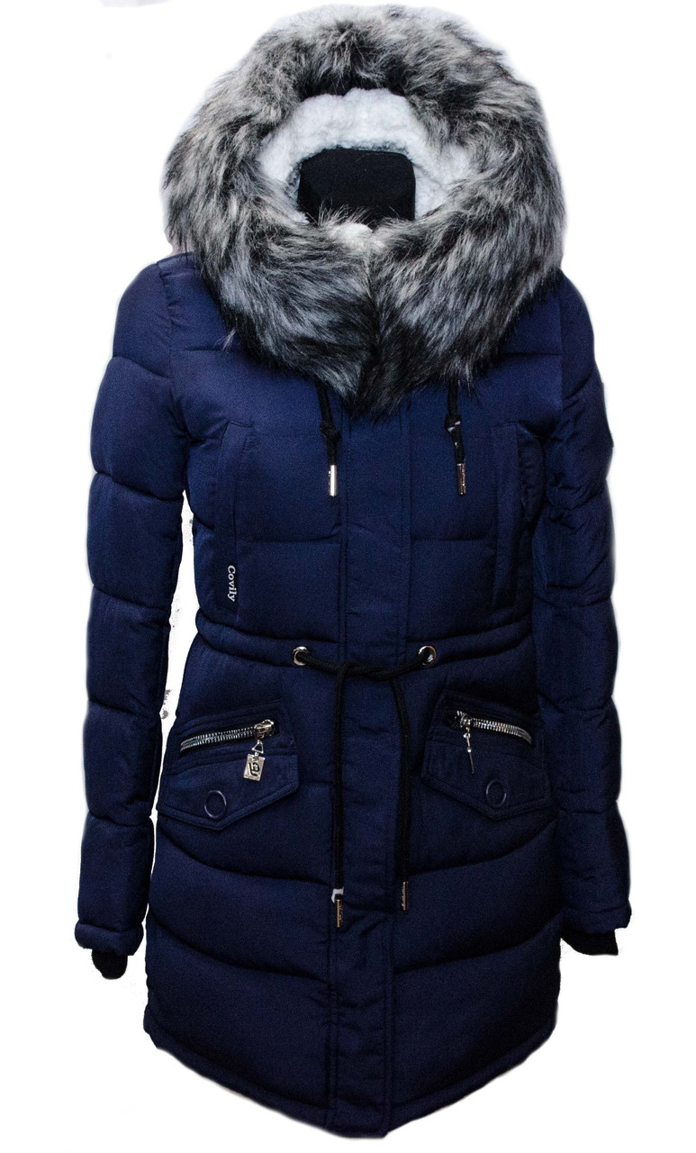 Купить Зимняя женская куртка. Синяя от компании 