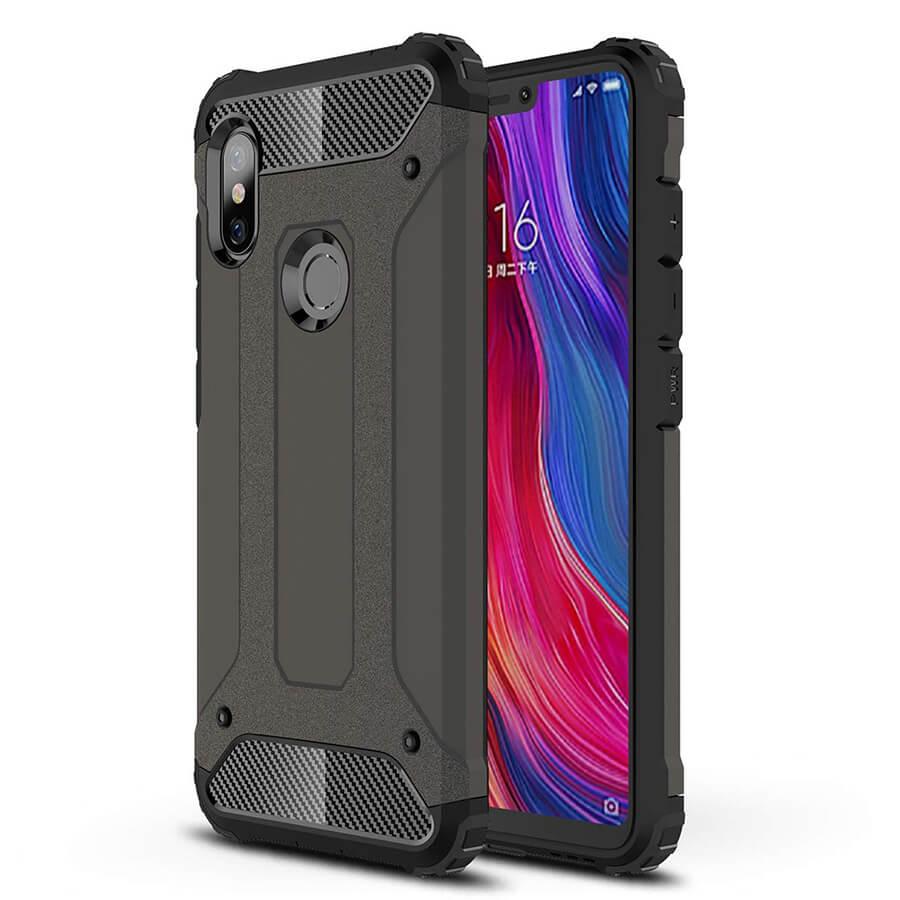 

Бронированный противоударный TPU+PC чехол Immortal для Xiaomi Redmi Note 6 Pro Металл / Gun Metal