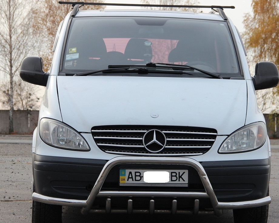 

Кенгурятник WT003 с усами (нерж.) Mercedes Vito W639 2004-2015 гг.