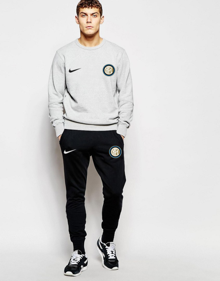 

Мужской спортивный костюм Интер, Inter, Nike, Найк, серо-черный, Серый