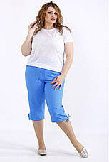 Жіночі літні брюки, бриджі лляні великих батальних розмірів 42-74, фото 3