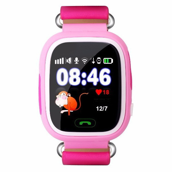 

Детские умные часы-телефон с GPS трекером Smart Watch Q90 Розовые, Pink