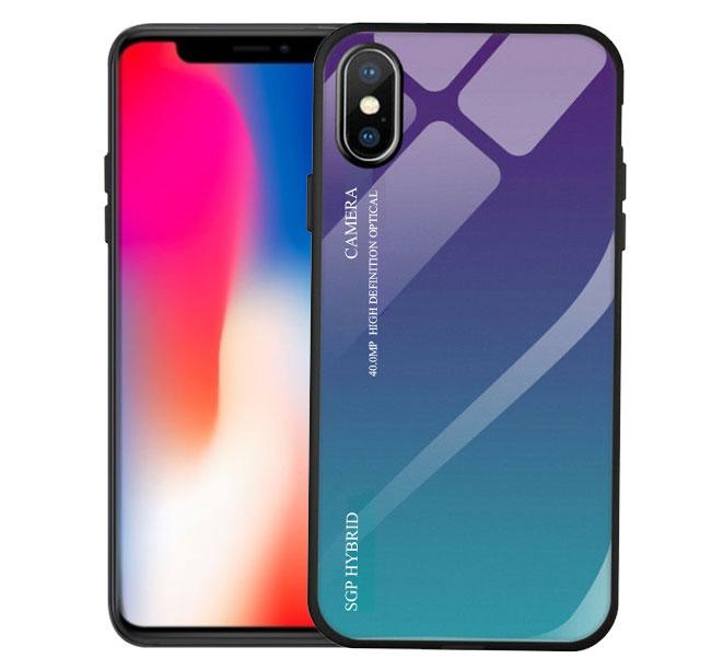 

Чехол бампер Primo Gradient Glass для Apple iPhone X / Xs - Purple, Фиолетовый градиент