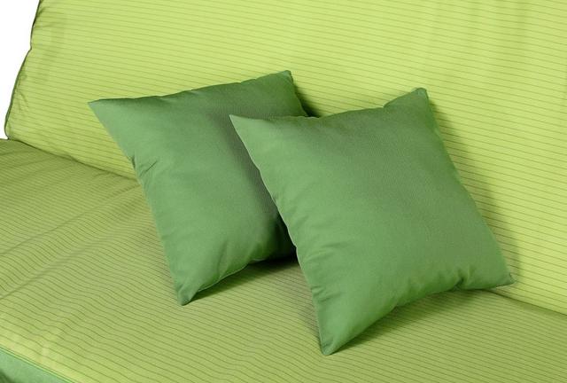 Диван-качели FIJI (тексилк) салатовый, темно-зеленая тонкая полоска, тент зеленый 2414 (фото 4)