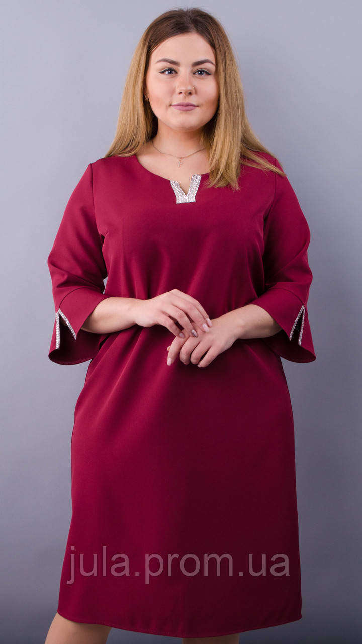 

Сьюзен. Нарядное платье plus size. Бордо.