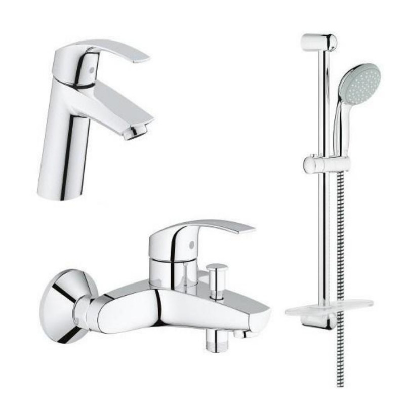 

Набор Смесителей Для Ванной Grohe Eurosmart 123246M M-Size (23324001+33300002+27926001), Хром