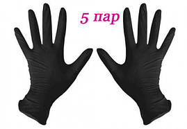 Перчатки нитриловые черные SafeTouch® Advanced Black Nedicom без пудры 10 штук (5 пар) размер M