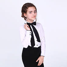 Чарівна шкільна блузка з довгим рукавом для дівчинки 122-152р