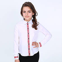 Стильна вишита шкільна блуза вишиванка для дівчинки 122-152р