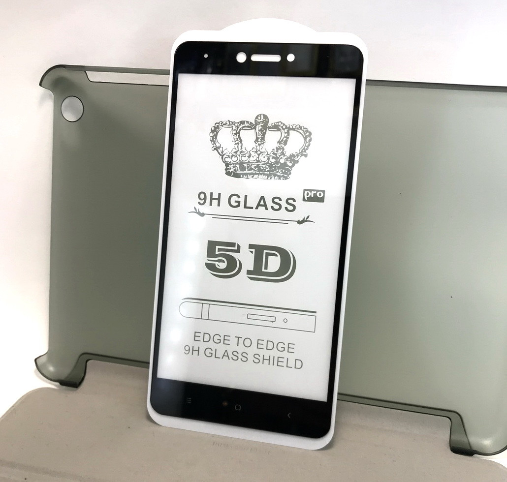 

Xiaomi Redmi Note 4x защитное стекло на телефон противоударное 5D Full Glue Black черное, Черный