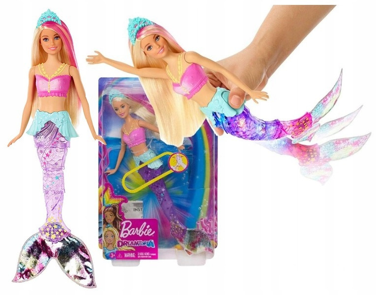 Barbie Dreamtopia Sparkle Lights Mermaid Doll with Blonde and Pink Hair - wide 2