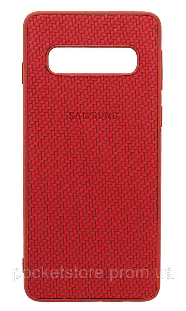 

Чохол-накладка Carbon Logo для Samsung Galaxy S10 SM-G973F Red, Красный