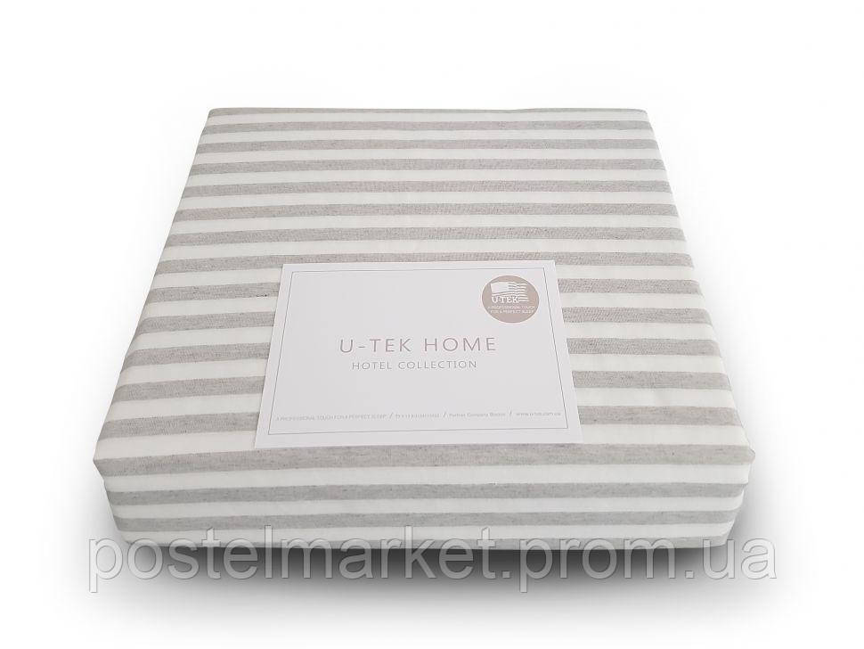 

Простынь натяжная Cotton Stripe Grey 30 Hotel Collection (200*220)