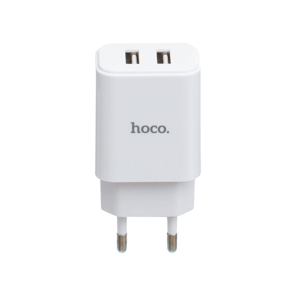 

Адаптер сетевой 2USB Hoco C62A 2.1A White, Белый