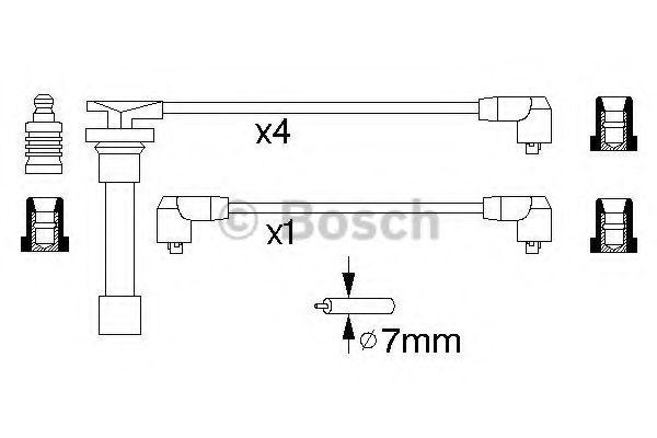 

Провода высокого напряжения 5шт. (QB70/60/50/40;Y30) NISSAN Primera, Sunny, BOSCH 0986356799