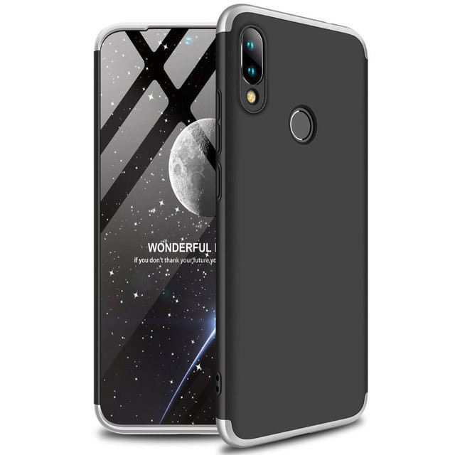 

Пластиковая накладка GKK LikGus 360 градусов для Xiaomi Redmi 7, Черный / серебряный