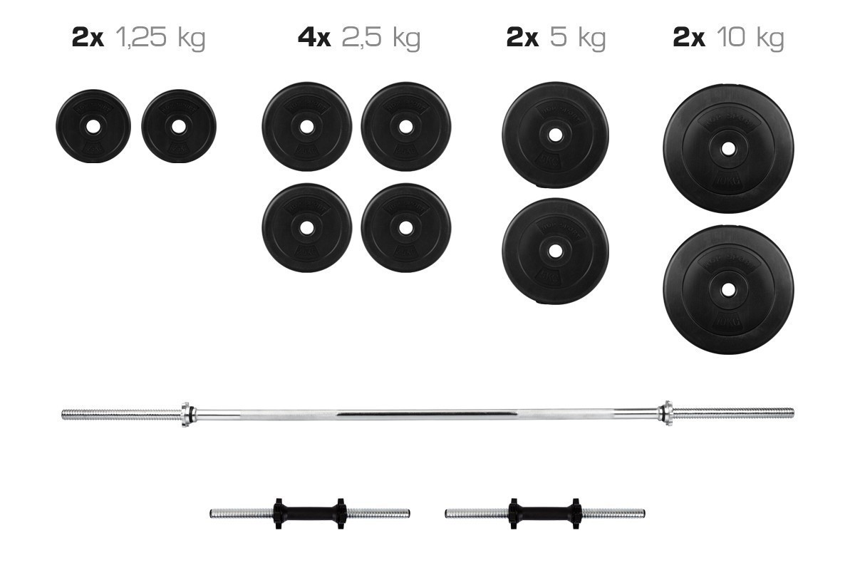 

Штанга + Гантели разборные Набор ORIGINAL-SPORT 52 кг, Черный