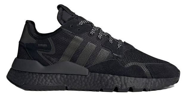 

Мужские Кроссовки Adidas Nite Jogger "Black" - "Черные" (Копия ААА+), Черный