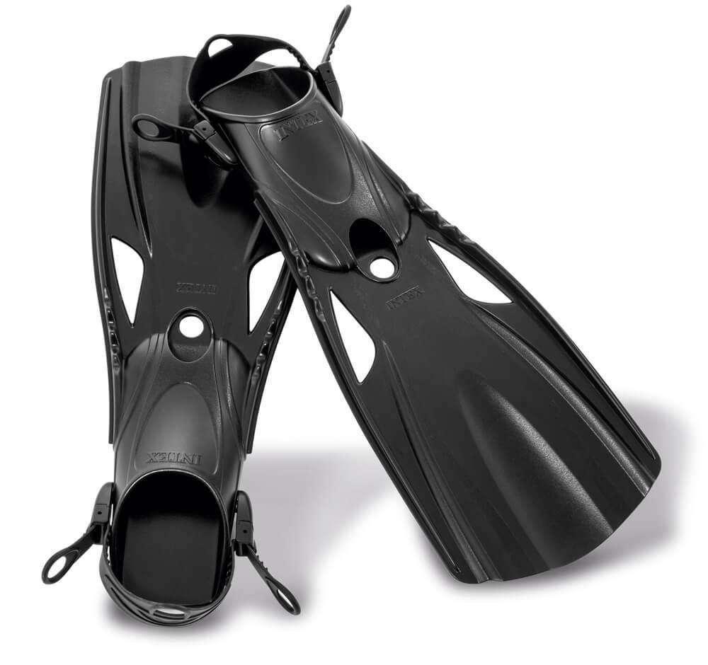 Ласты для плавания Intex 55635 размер 41-45 26-29 см прочные качественные черные