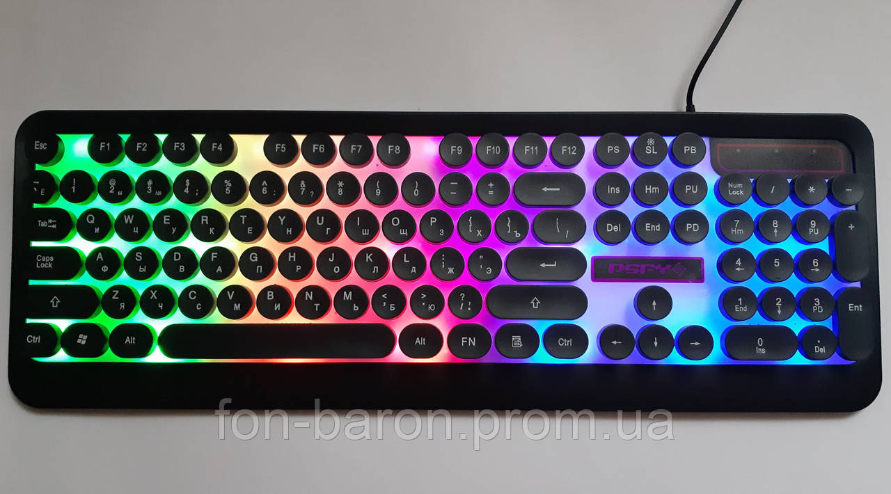 Игровая клавиатура с подсветкой радуга проводная M300 The Rertro Punk 