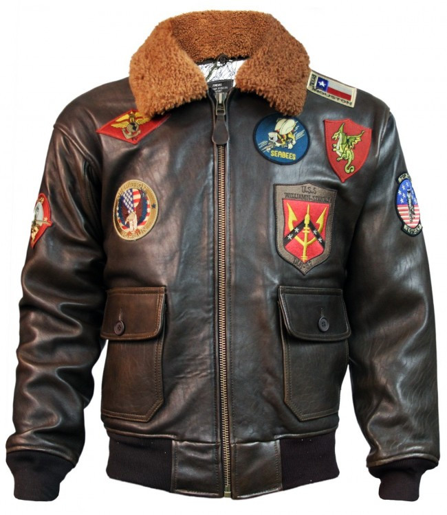 

Кожаная летная куртка Top Gun Offical Signature Series Jacket TOPGUN (Brown)