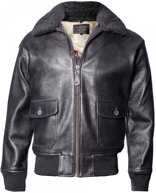 Кожаная куртка Offical Top Gun Military G-1 Jacket (черная)