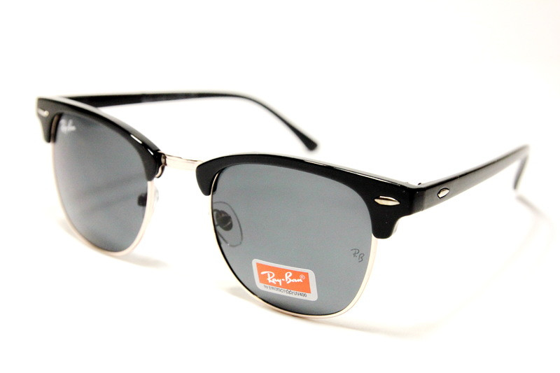 

Cолнцезащитные очки Ray Ban Clubmaster RB 3016 C7 чёрные, Черно-золотой