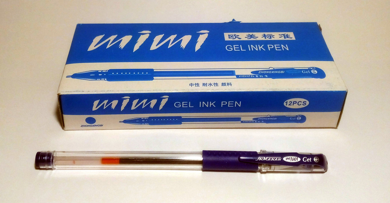 Ручка гелевая MIMI GEL INK PEN синяя, 12 шт
