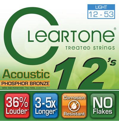 Струны для акустической гитары CLEARTONE 7412 ACOUSTIC PHOSPHOR BRONZE LIGHT 12-53