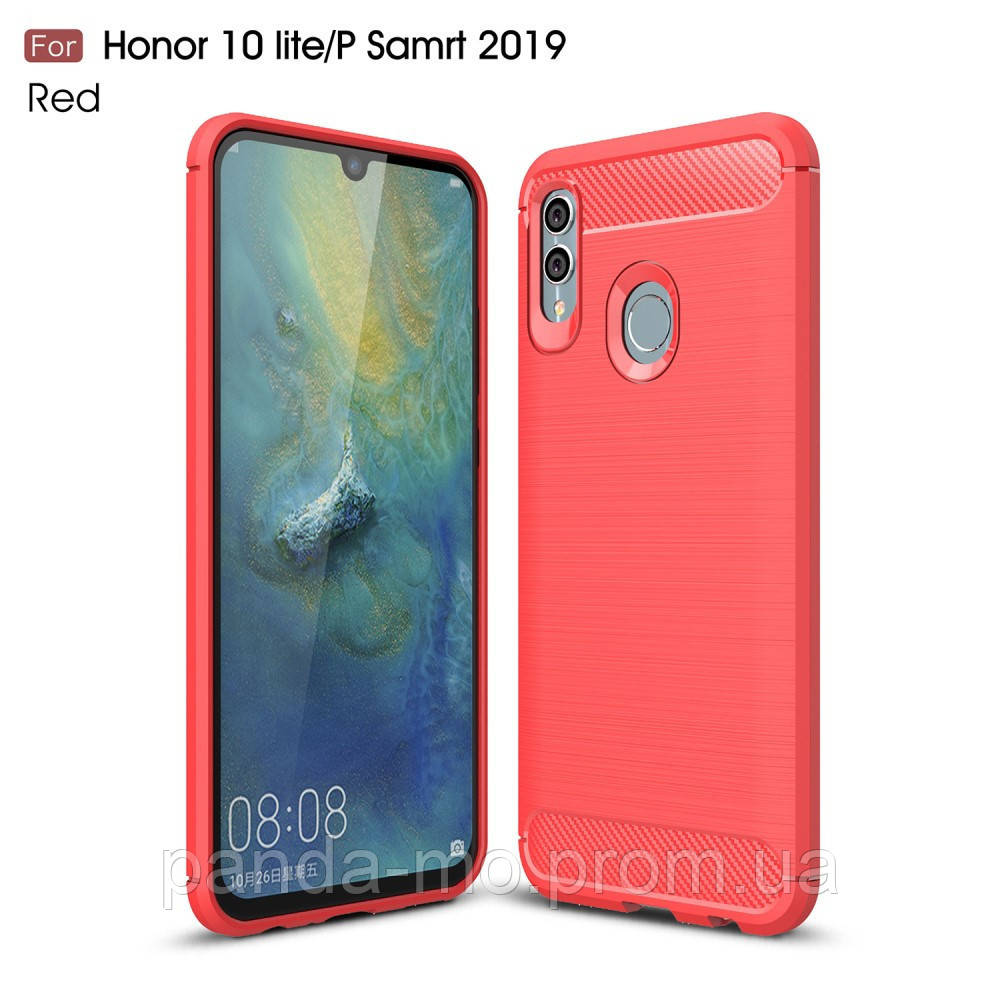 

Силиконовый чехол Carbon Case на Huawei Honor 10 Lite, красный