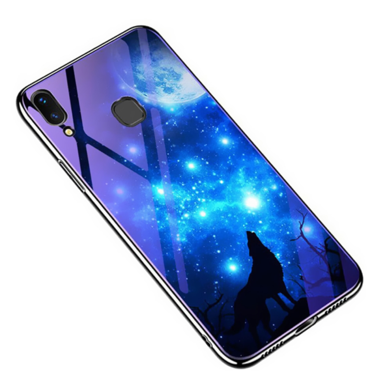 

Чехол-накладка TPU+Glass Fantasy с глянцевыми торцами для Samsung Galaxy A30 (2019) SM-A305F (Лунная ночь), Синий