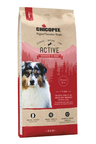 

Chicopee СNL ADULT ACTIVE CHICKEN & RICE сухой корм для активных собак всех пород КУРИЦА И РИС 15 кг