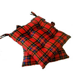 Подушка на стул Шотландка красная  40*40 см  