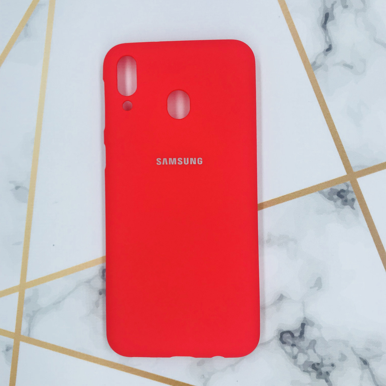 

Силиконовый матовый чехол Silicone Case для Samsung Galaxy M20 Красный