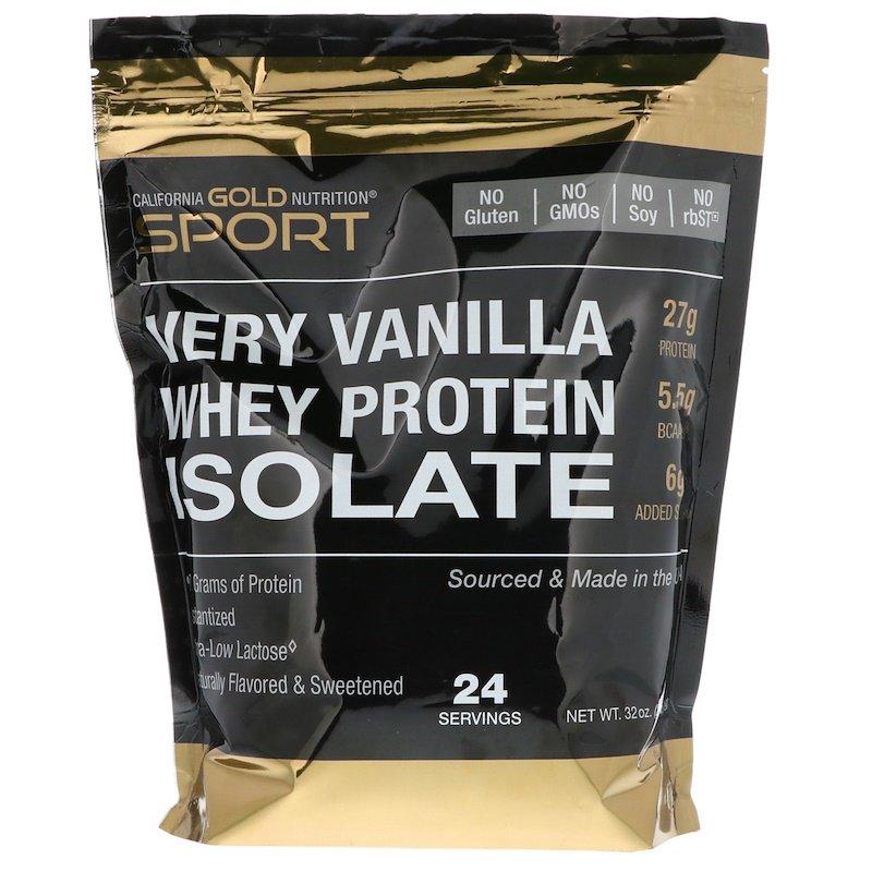 

Изолят сывороточного протеина California GOLD Nutrition, SPORT "Whey Protein Isolate" вкус ванили (907 г)