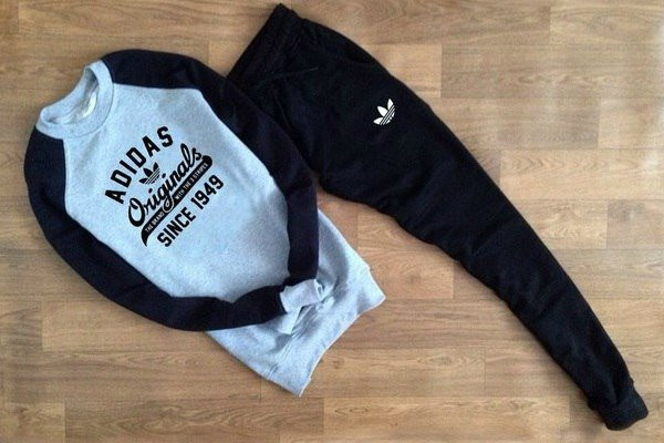 

Спортивный мужской летний костюм Adidas (Адидас), Серый