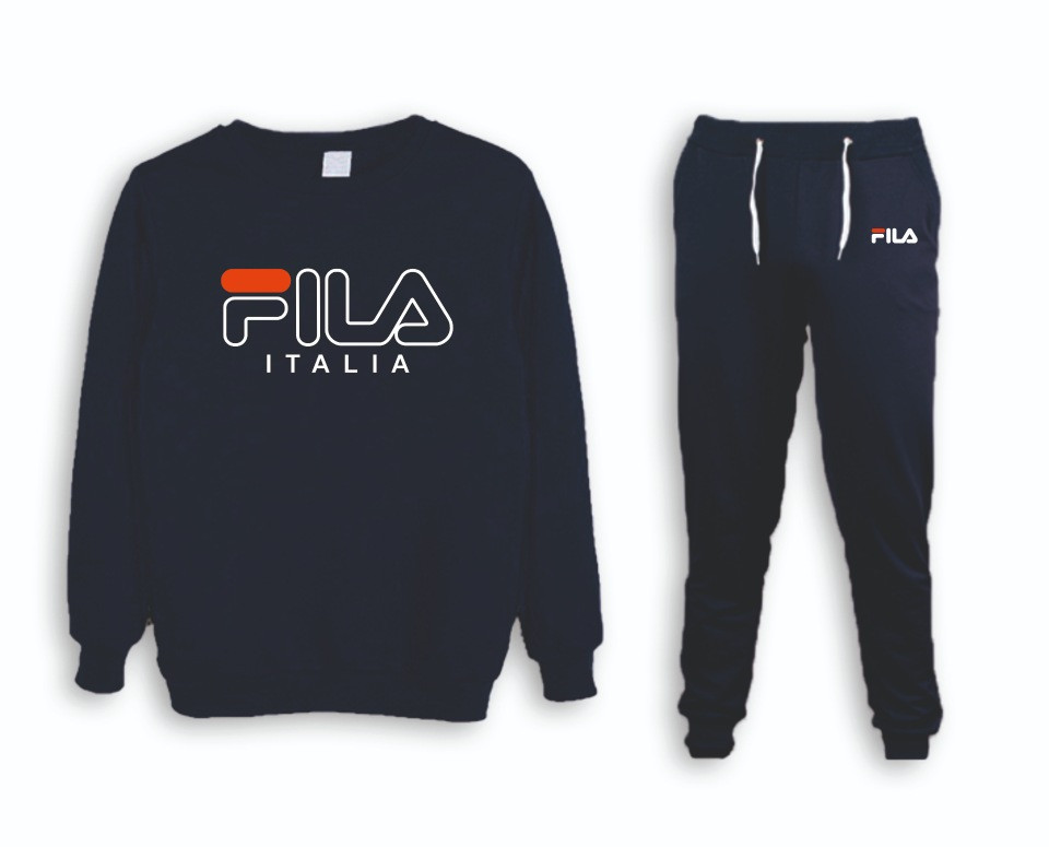 

Мужской тренировочный спортивный костюм реглан Fila (Фила), Темно-синий