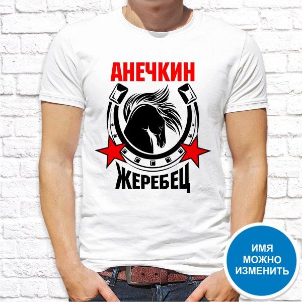 

Футболка именная с принтом "Анечкин жеребец" L, Белый Push IT