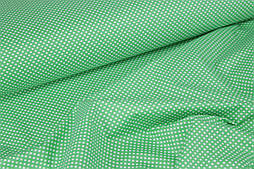 Тканина бавовняна з білим горохом 2,5 мм на зеленому тлі 125 г/м2 №1561