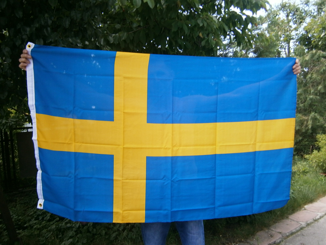 Прапор Швеції з металевими люверсами 90 x 150 см. MFH. Німеччина.