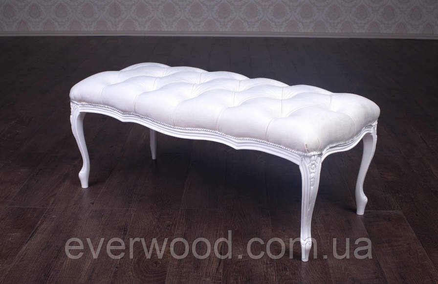 фото Мягкий пуф в стиле Барокко №6, элитная мебель от производителя, пуфик из дерева, в гостиную, из массива